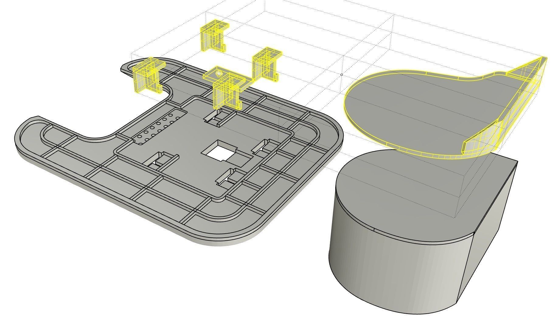 Mounts for front and rear TrueCam H25 GPS 4K dash camera 3D print model_1