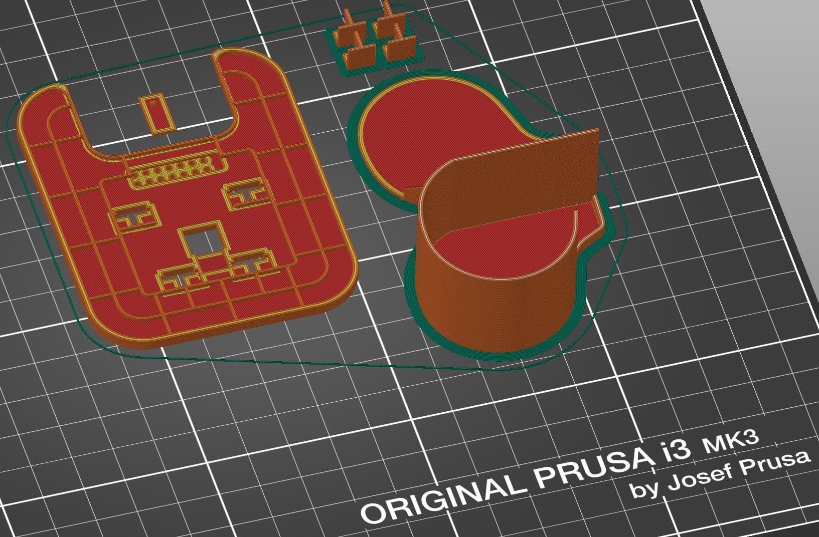 Mounts for front and rear TrueCam H25 GPS 4K dash camera 3D print model_7
