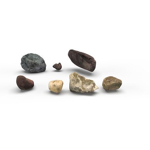 7 x Stone Pack Free low-poly 3D model