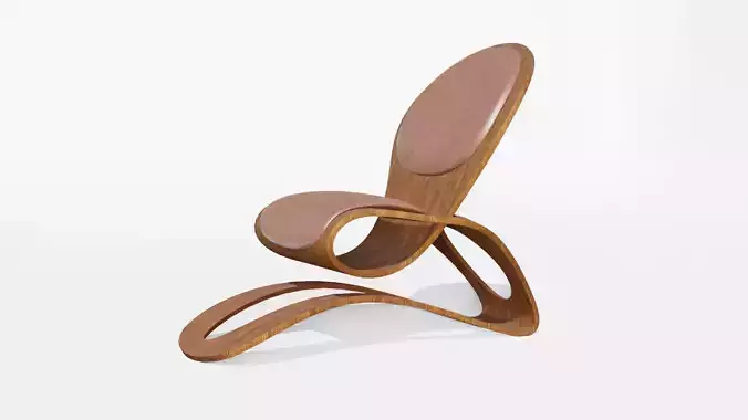 Wood chair Low-poly 3D model