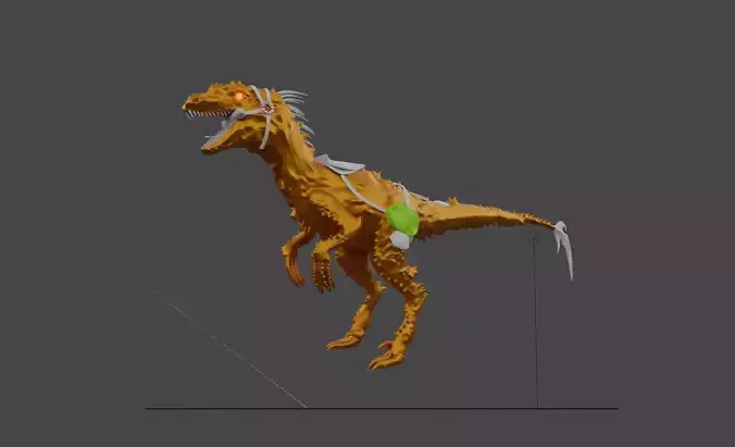 Dinosaur Game ready model orange t - rex