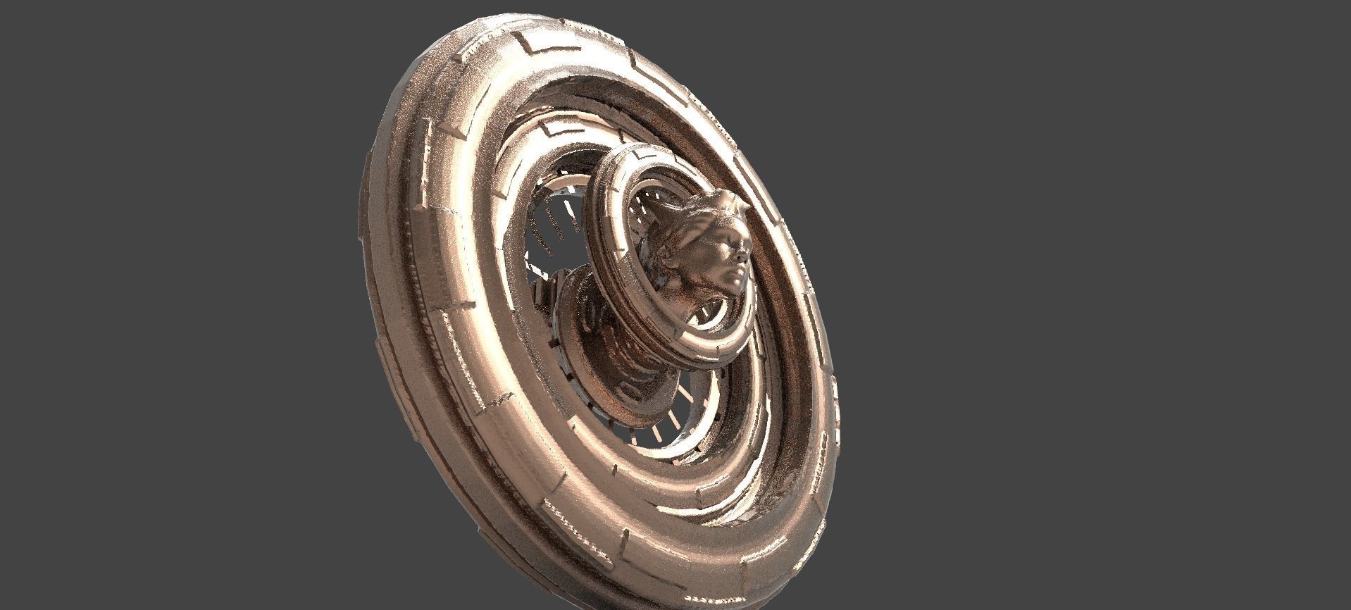 Ancient Alien Star Ring Statue 9  3D model_1