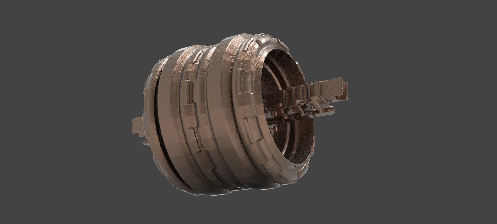 Ancient Alien Star Ring low poly 3D model_1