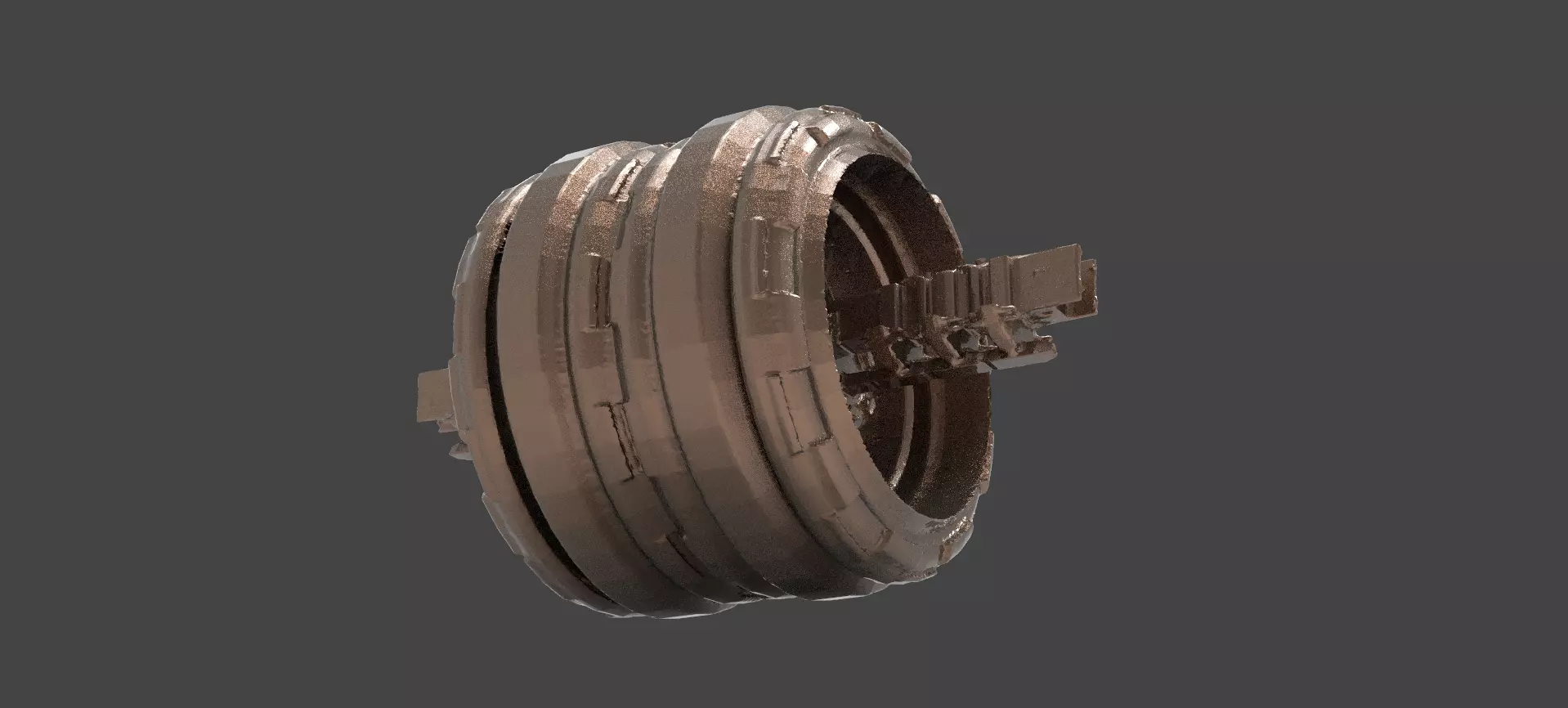 Ancient Alien Star Ring low poly 3D model_0