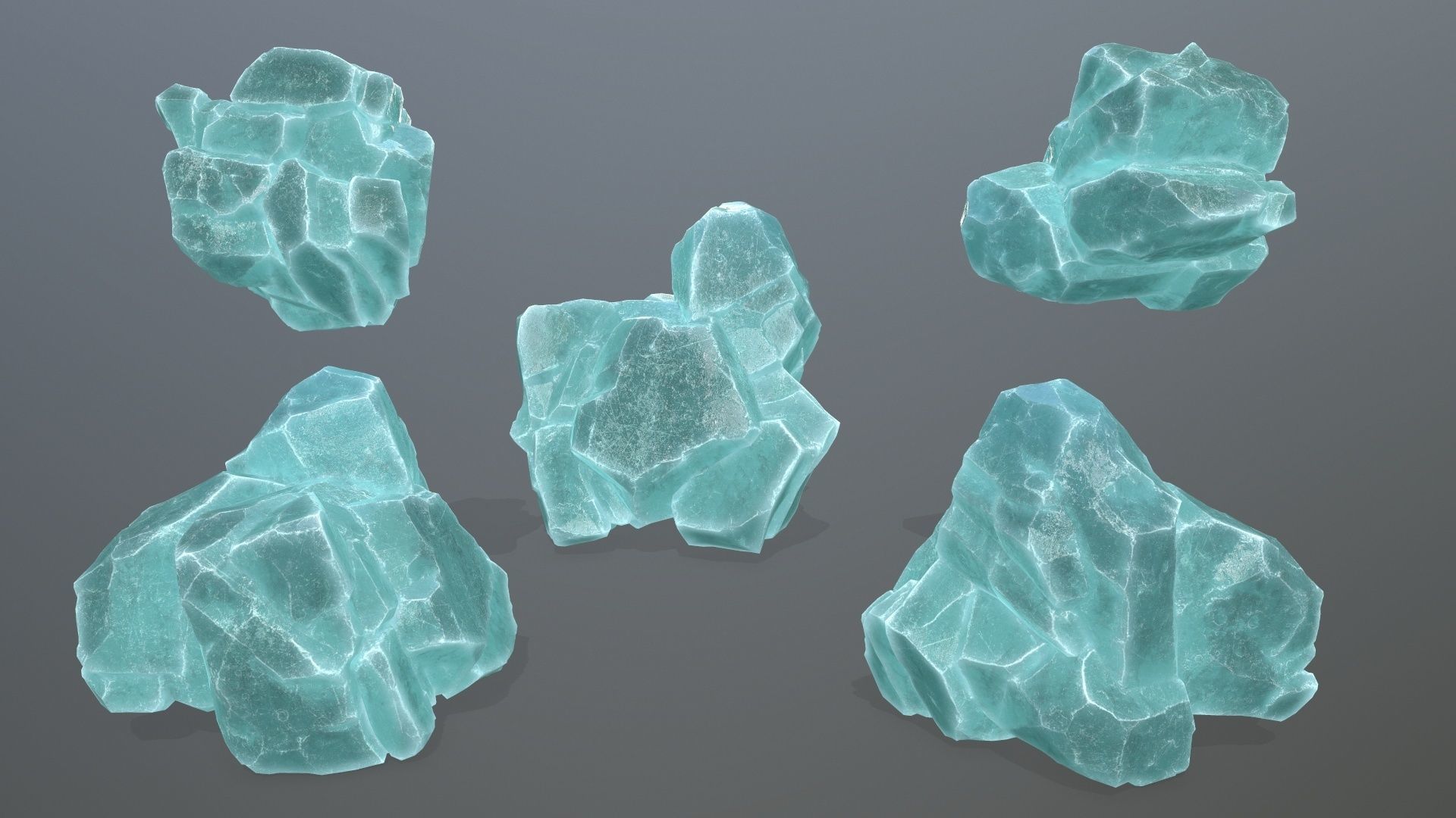 ice rocks Low-poly 3D model_10