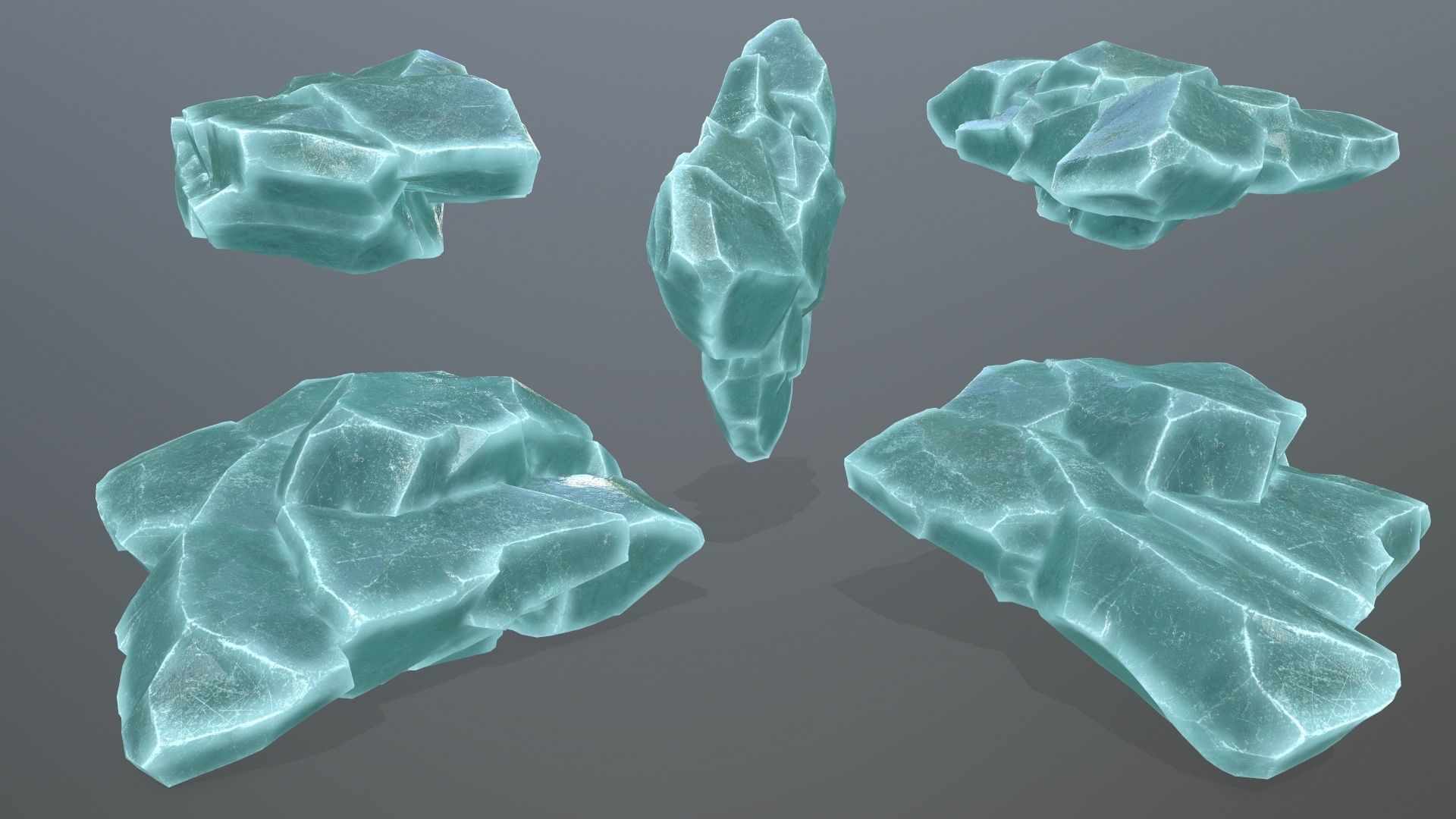 ice rocks Low-poly 3D model_13