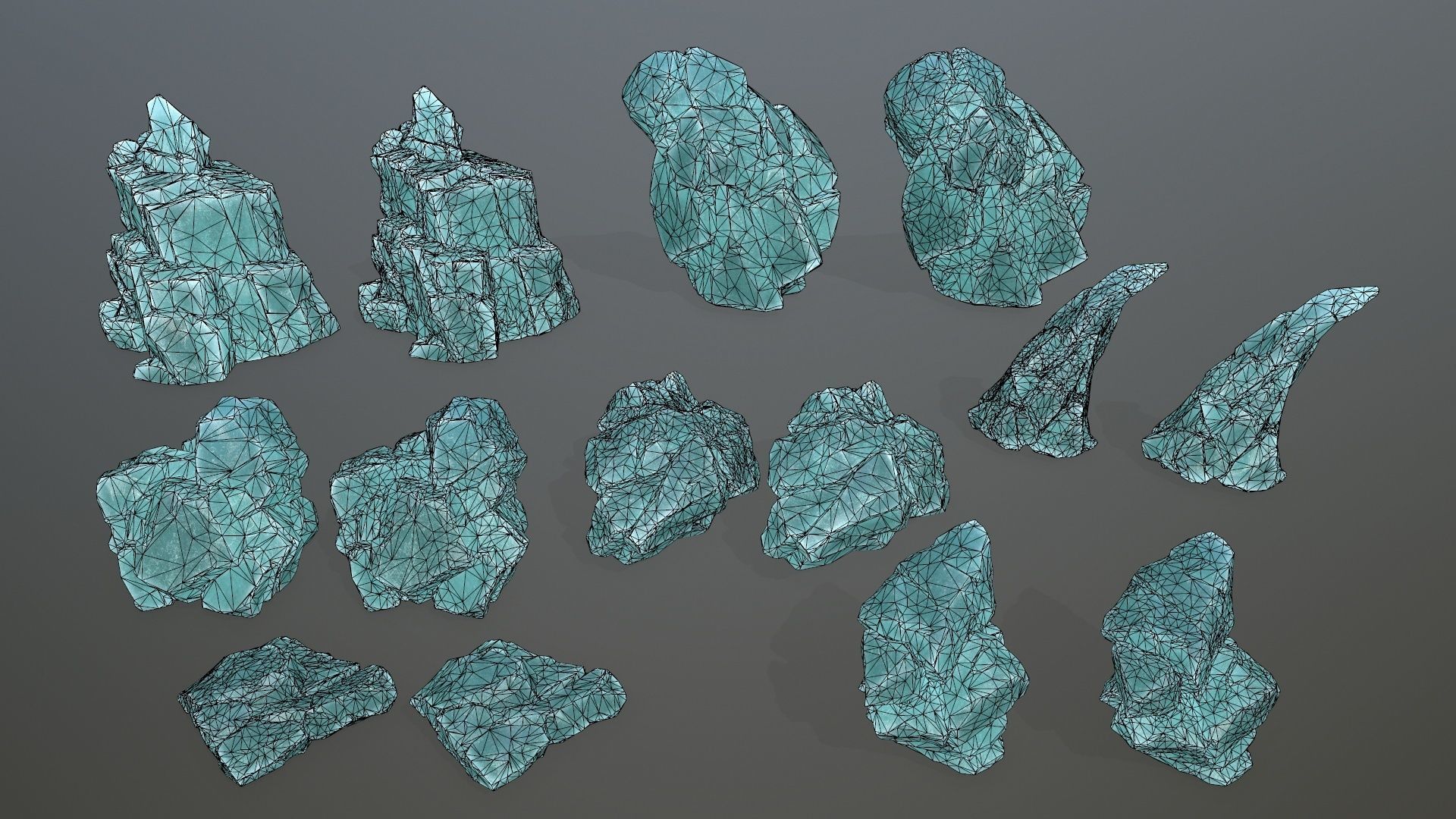 ice rocks Low-poly 3D model_16