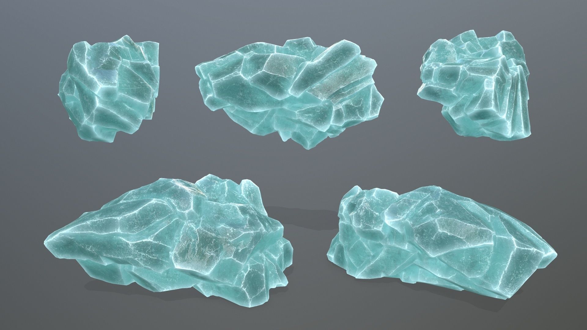 ice rocks Low-poly 3D model_11