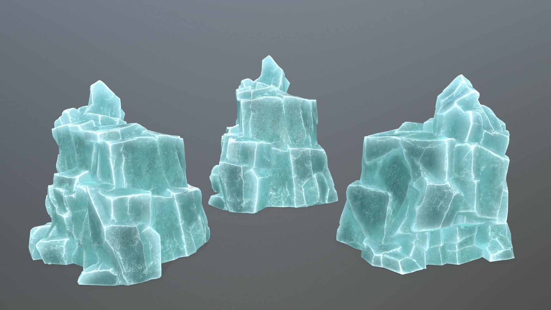 ice rocks Low-poly 3D model_8