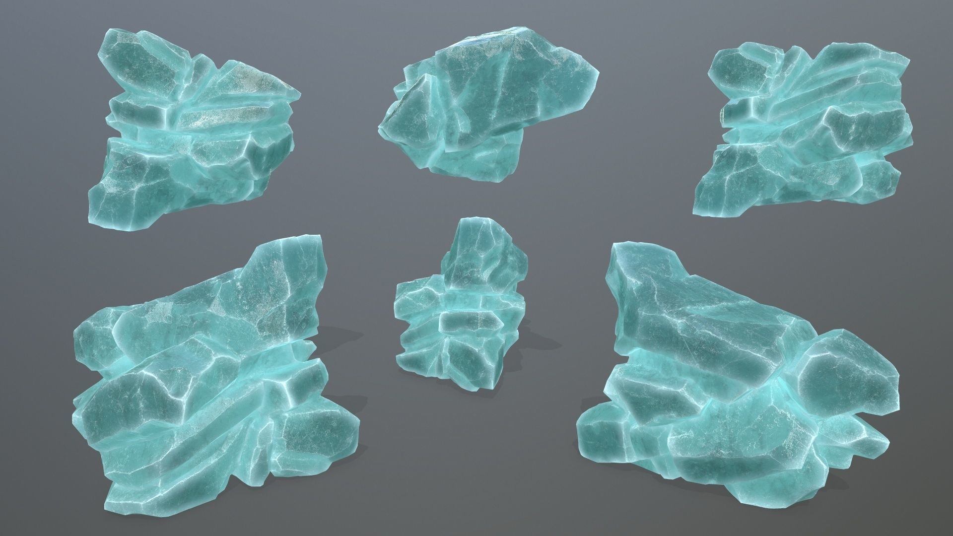 ice rocks Low-poly 3D model_9
