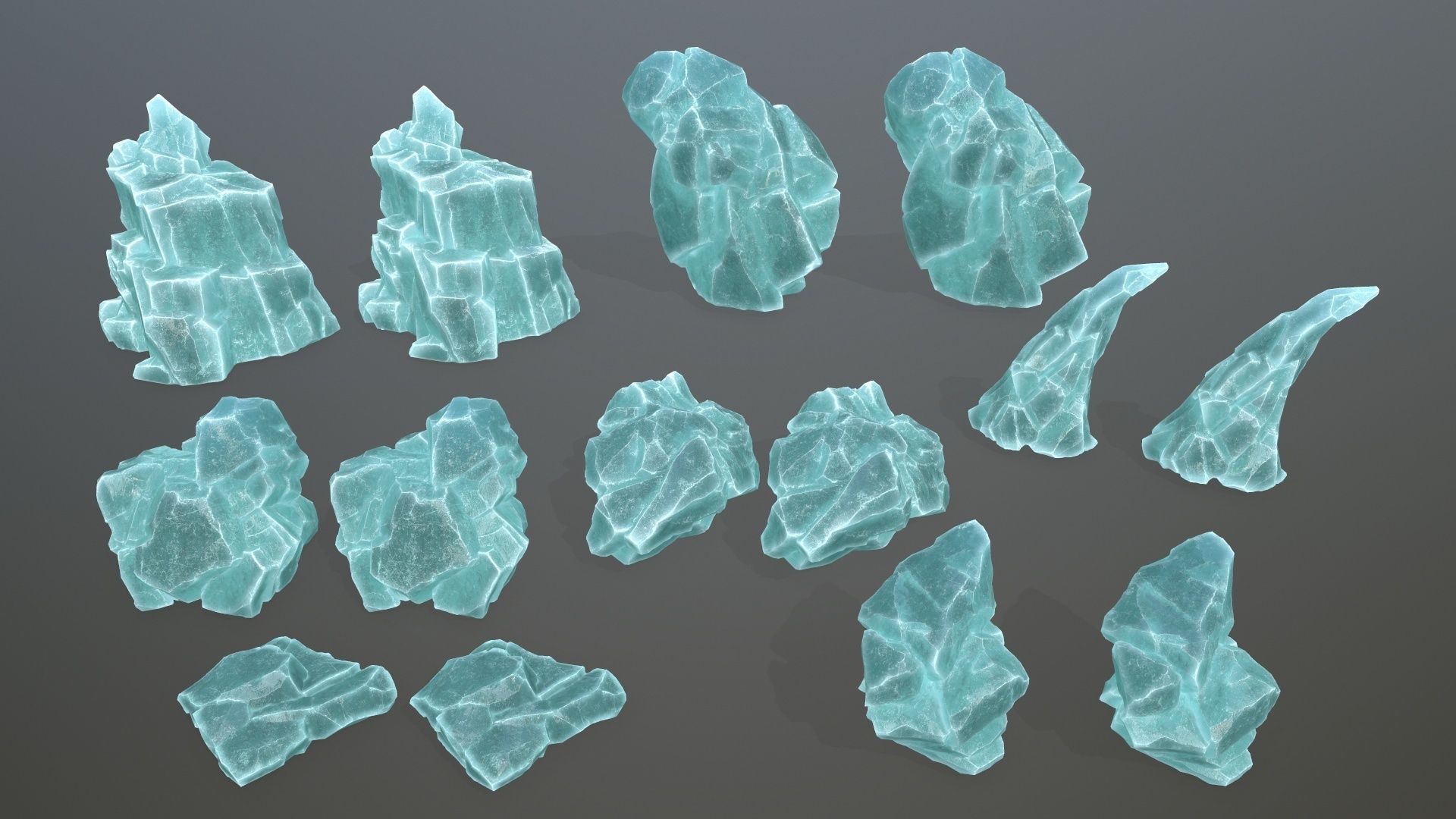 ice rocks Low-poly 3D model_15