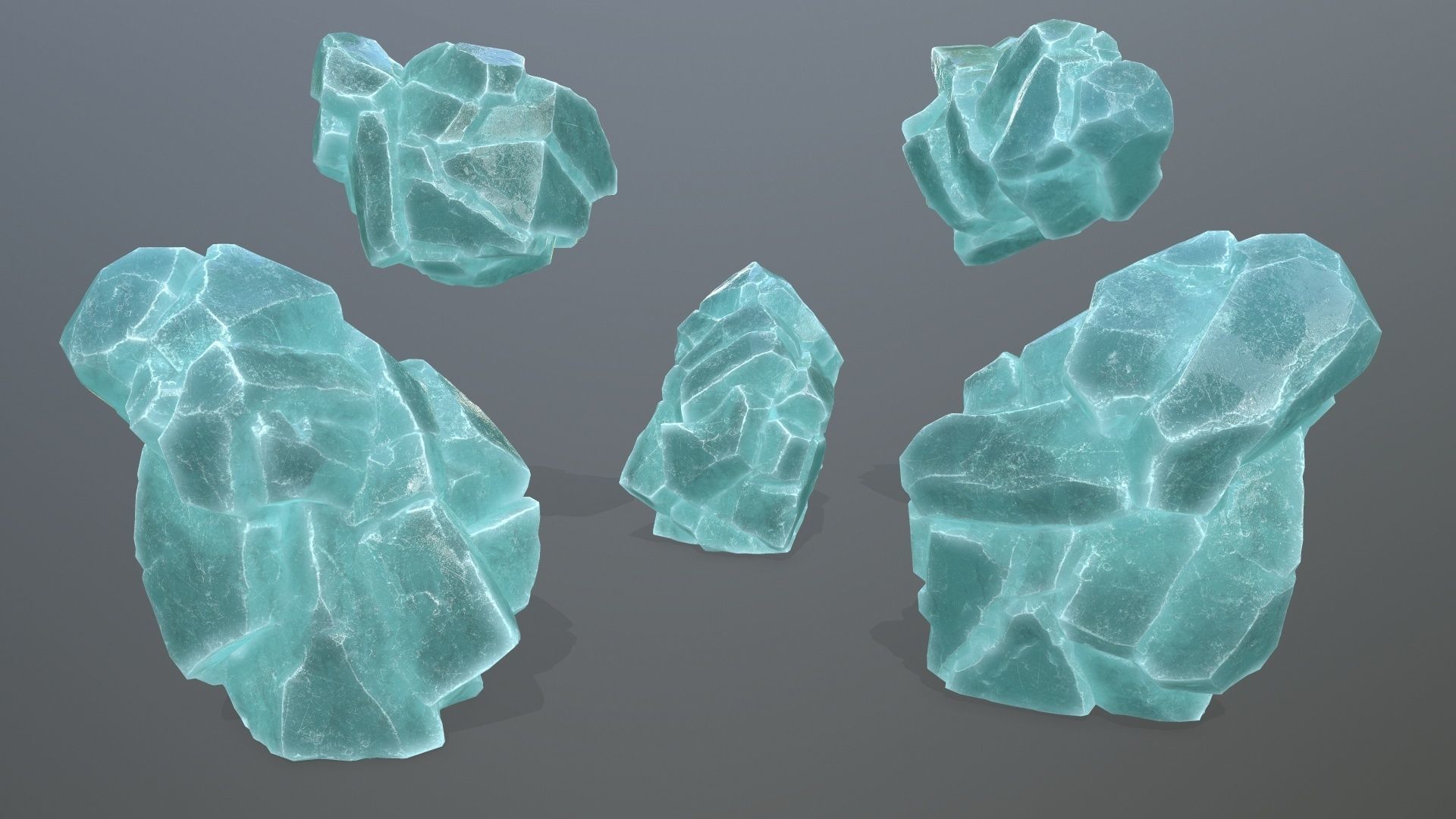 ice rocks Low-poly 3D model_12