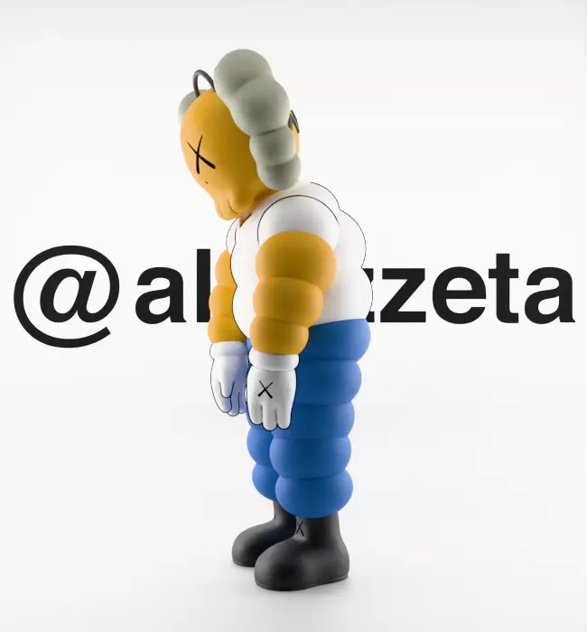 Kaws Homer Simpson What Party for Print 3D print model_9