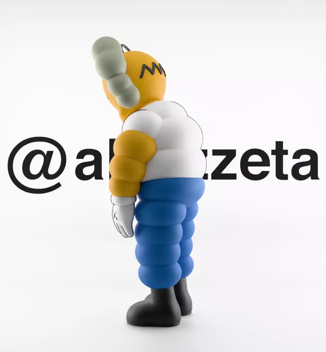 Kaws Homer Simpson What Party for Print 3D print model_13