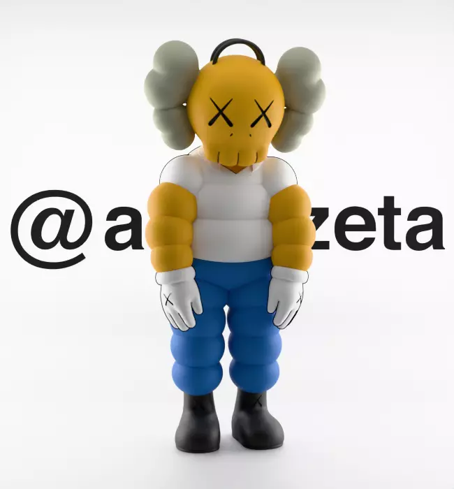 Kaws Homer Simpson What Party for Print 3D print model_37