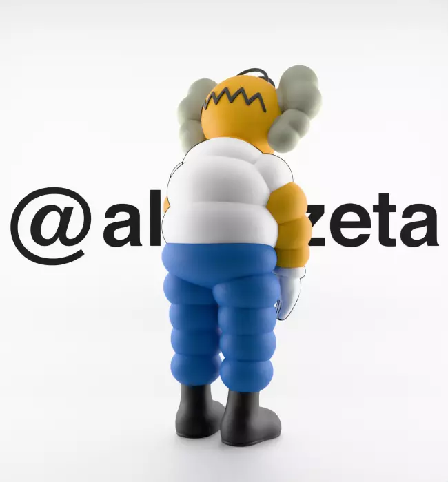 Kaws Homer Simpson What Party for Print 3D print model_23