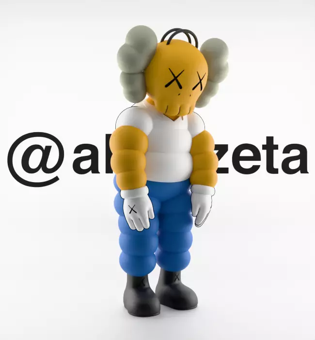 Kaws Homer Simpson What Party for Print 3D print model_35