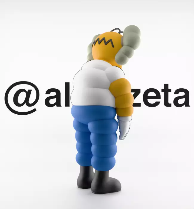 Kaws Homer Simpson What Party for Print 3D print model_25