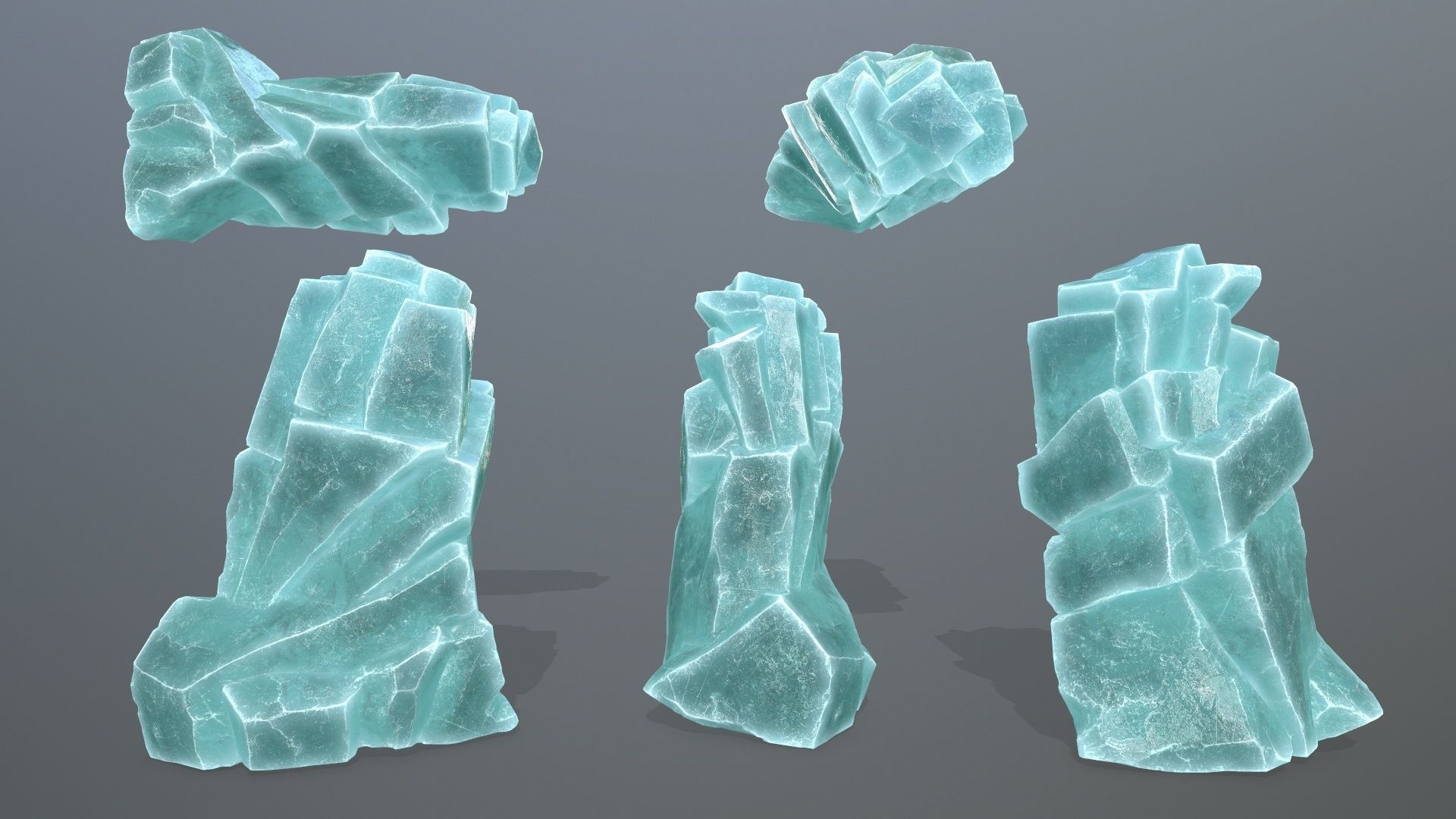 ice rocks Low-poly 3D model_10