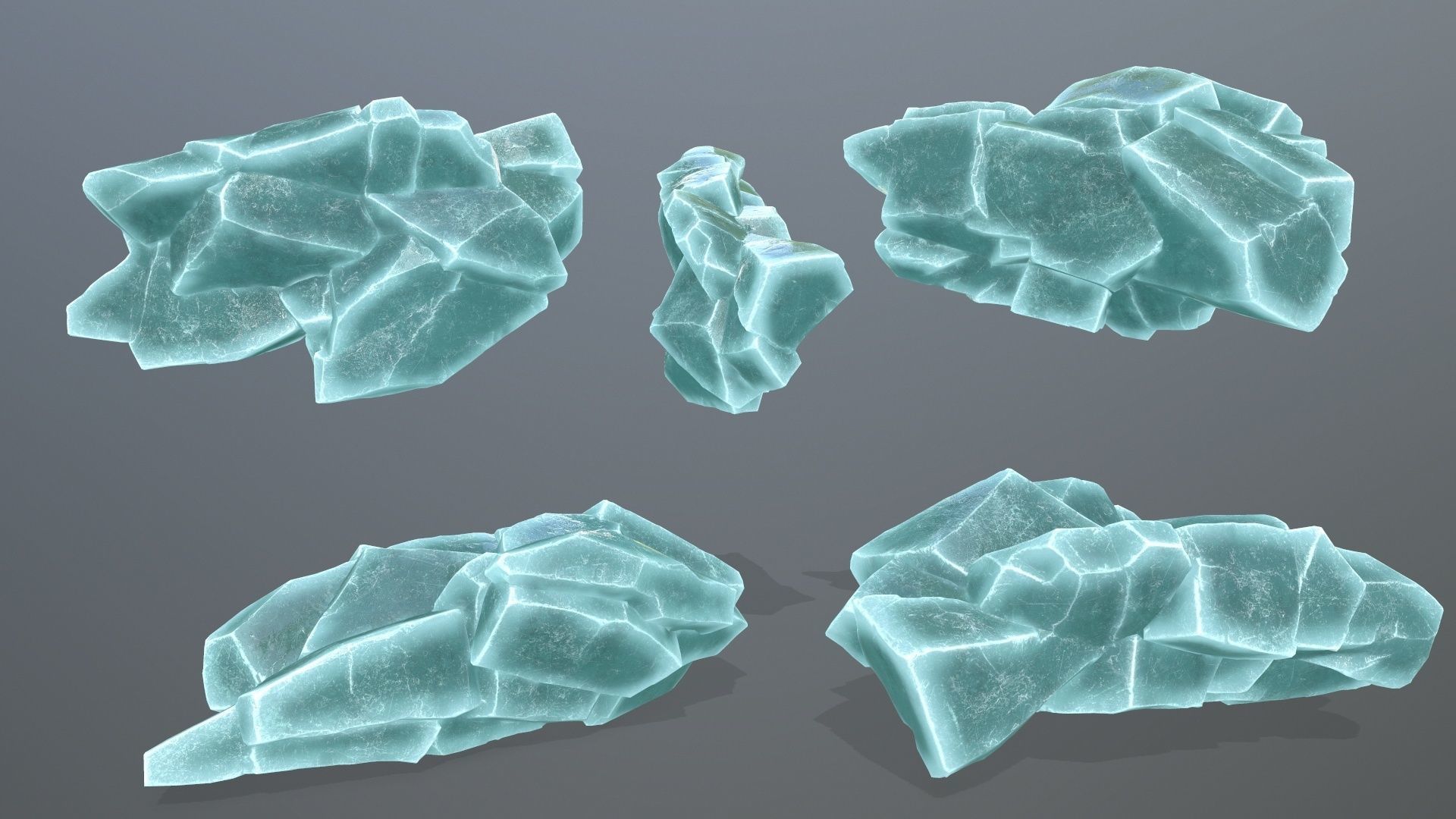 ice rocks Low-poly 3D model_16