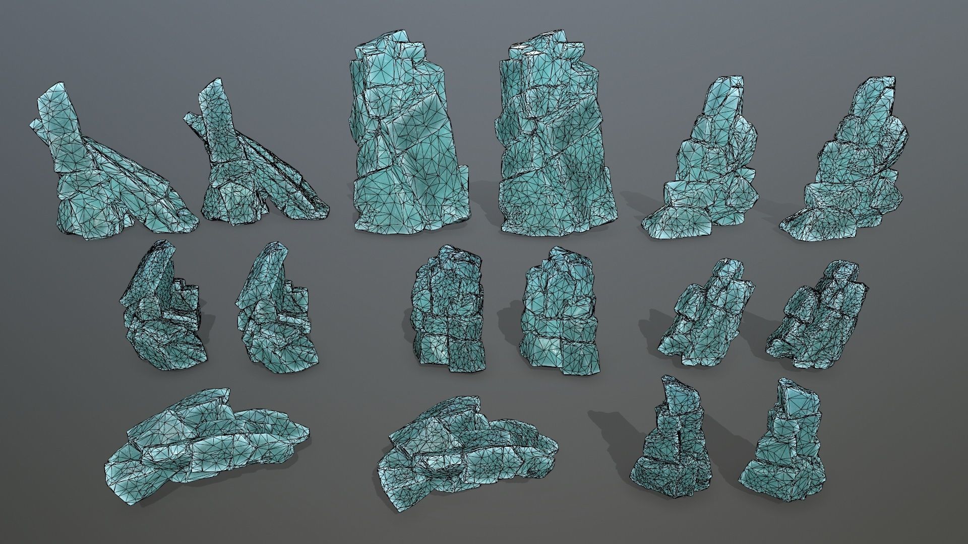 ice rocks Low-poly 3D model_18