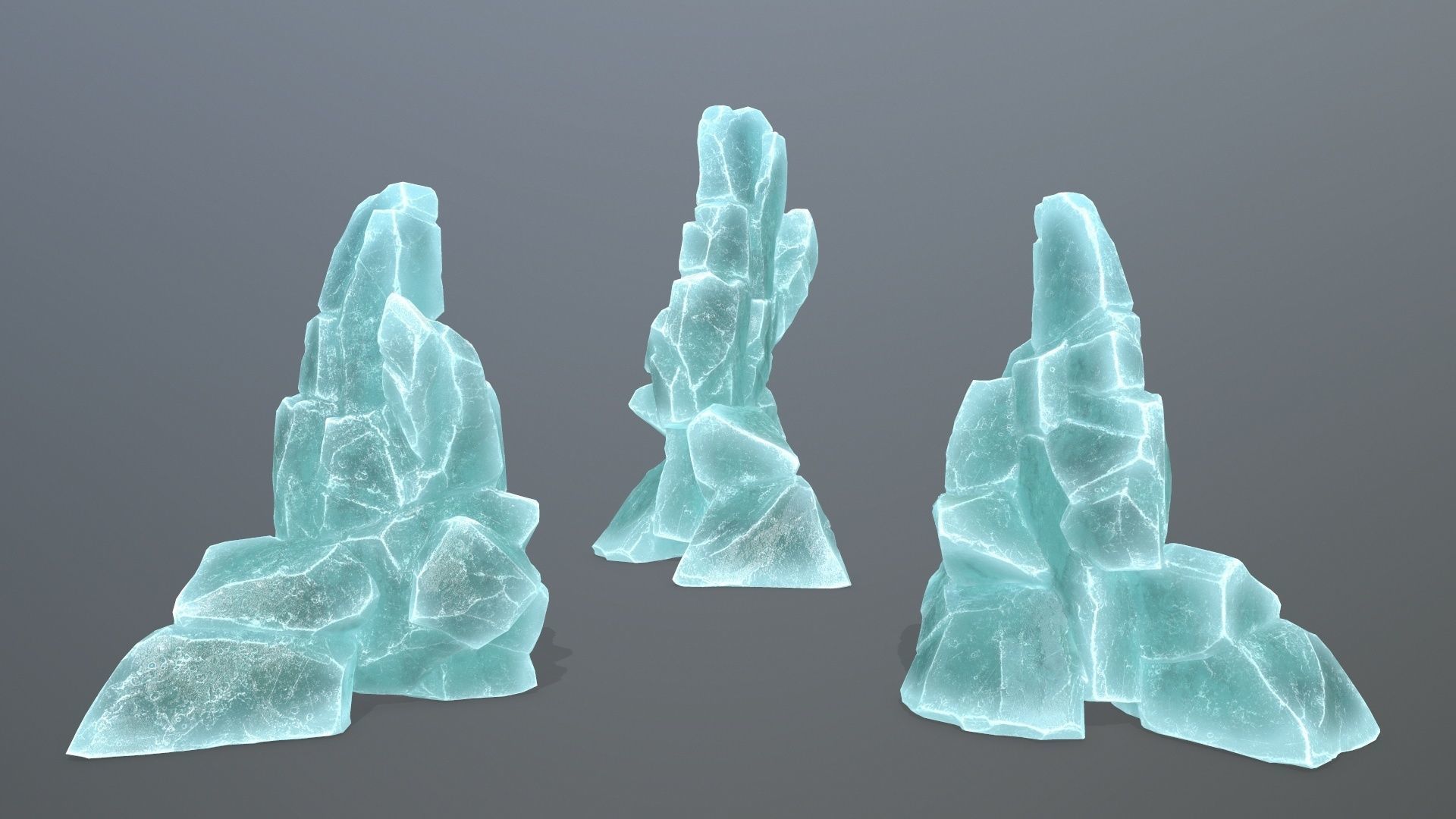 ice rocks Low-poly 3D model_11