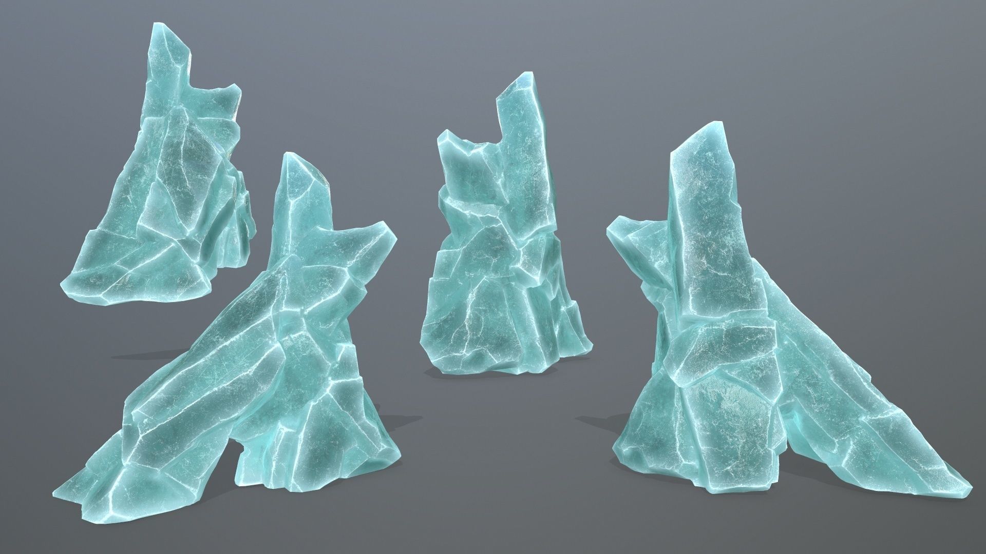 ice rocks Low-poly 3D model_9
