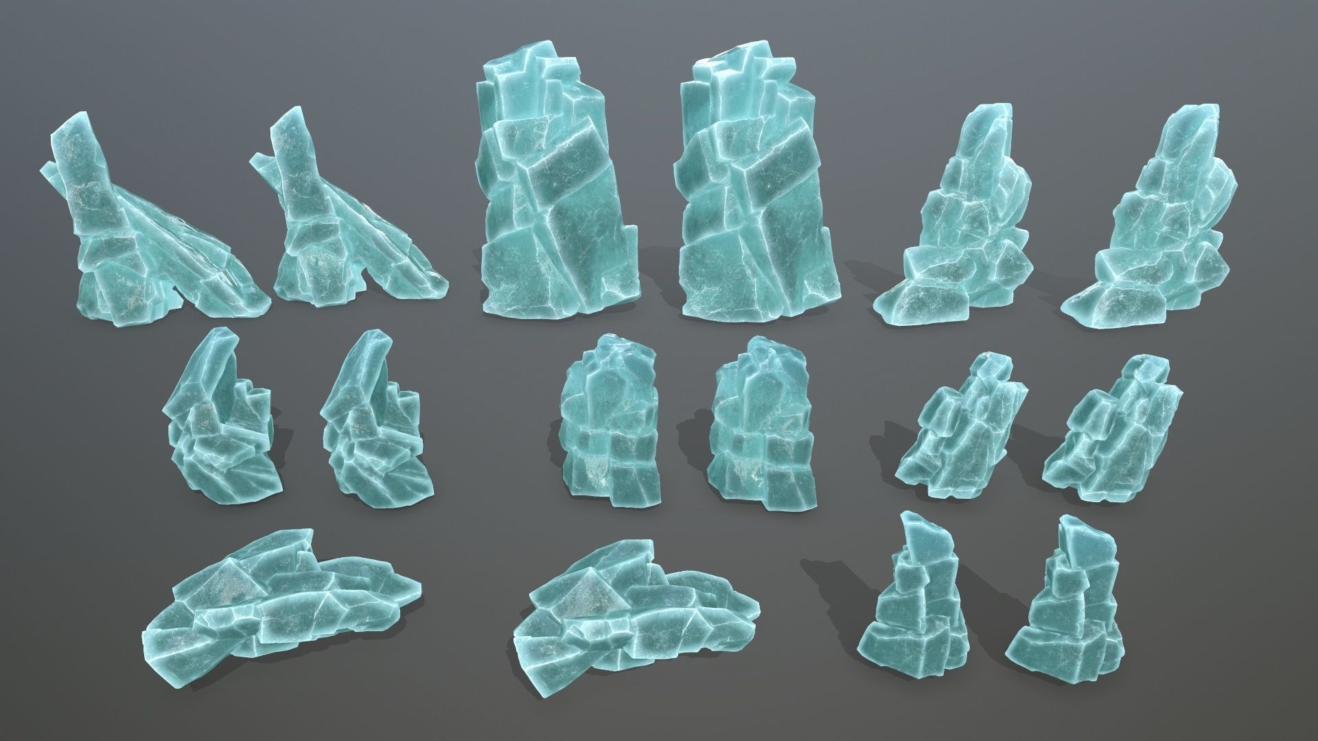 ice rocks Low-poly 3D model_17