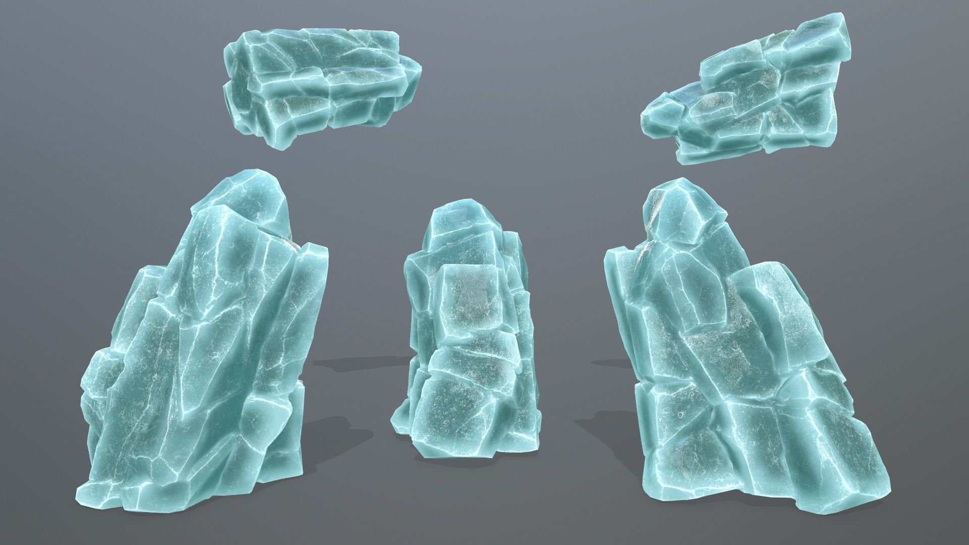 ice rocks Low-poly 3D model_12