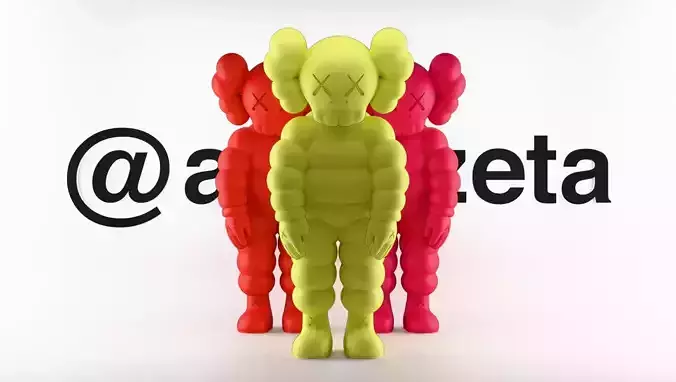 Kaws What Party Textured Low-poly 3D model