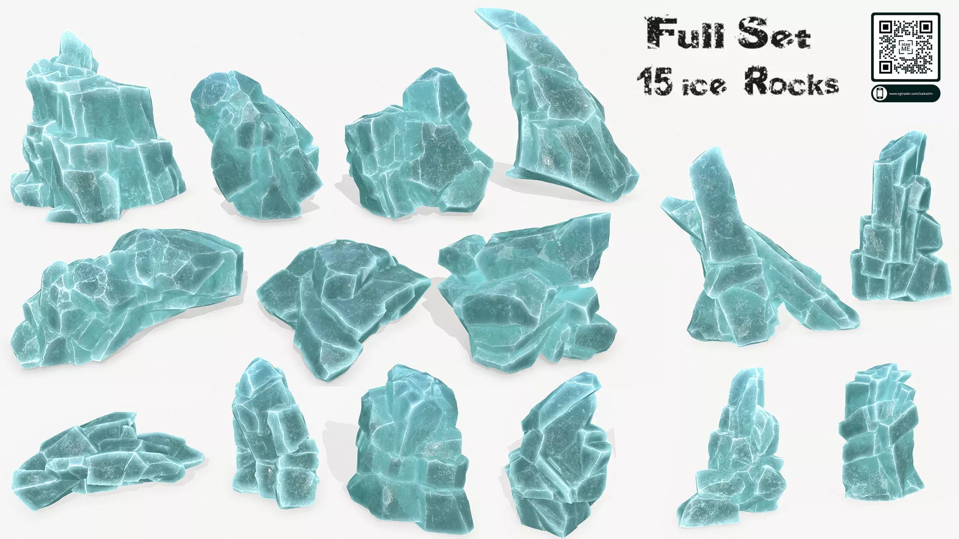 ice rocks set 3D Model Collection_0