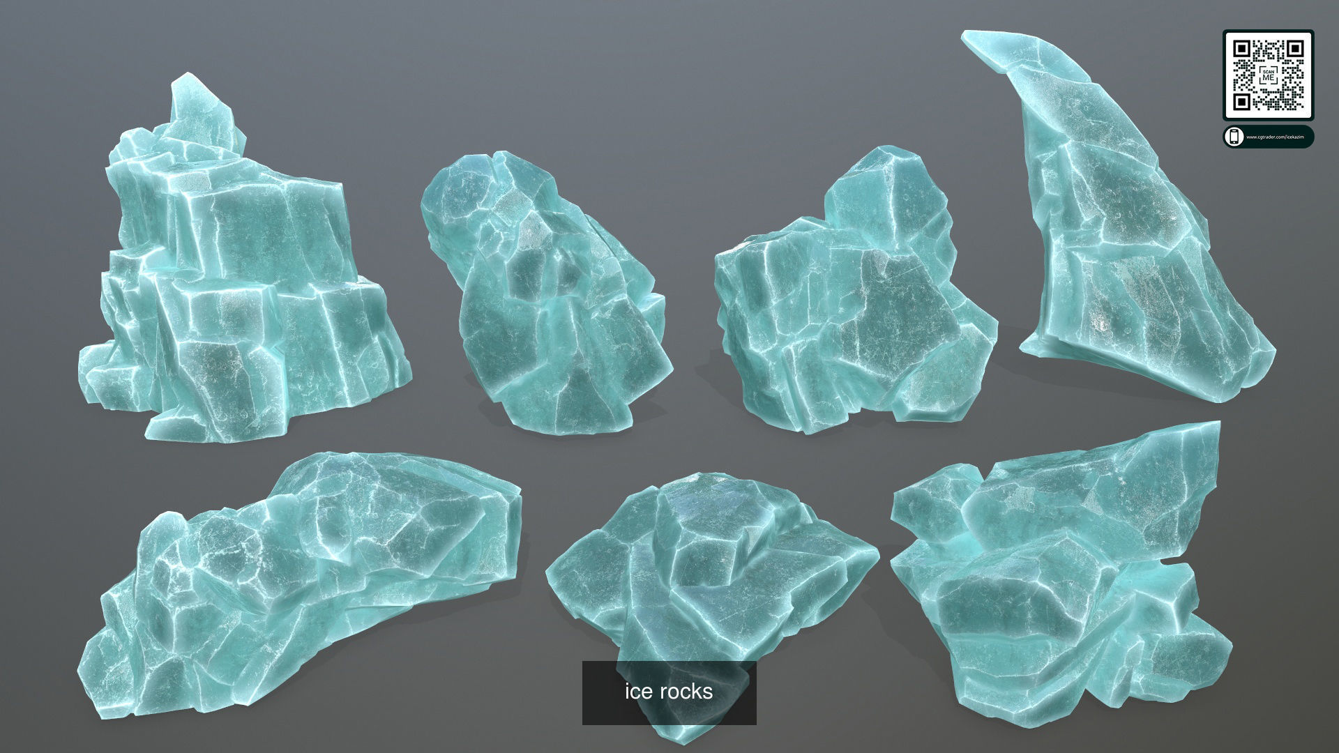 ice rocks set 3D Model Collection_2