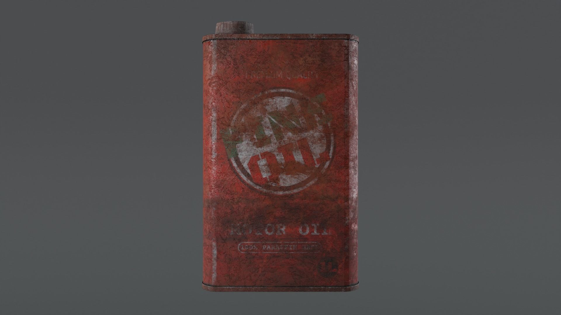 Motor Oil Can - 3 Variants New-Old-Aged and Rusted  Low-poly 3D model_7