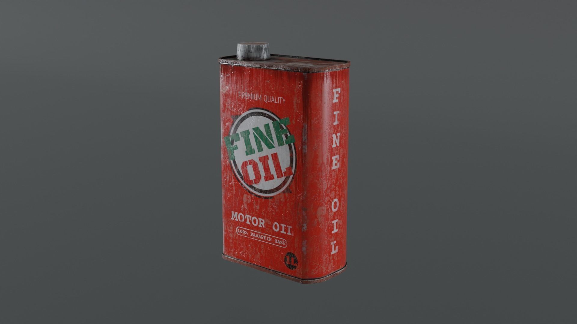 Motor Oil Can - 3 Variants New-Old-Aged and Rusted  Low-poly 3D model_21