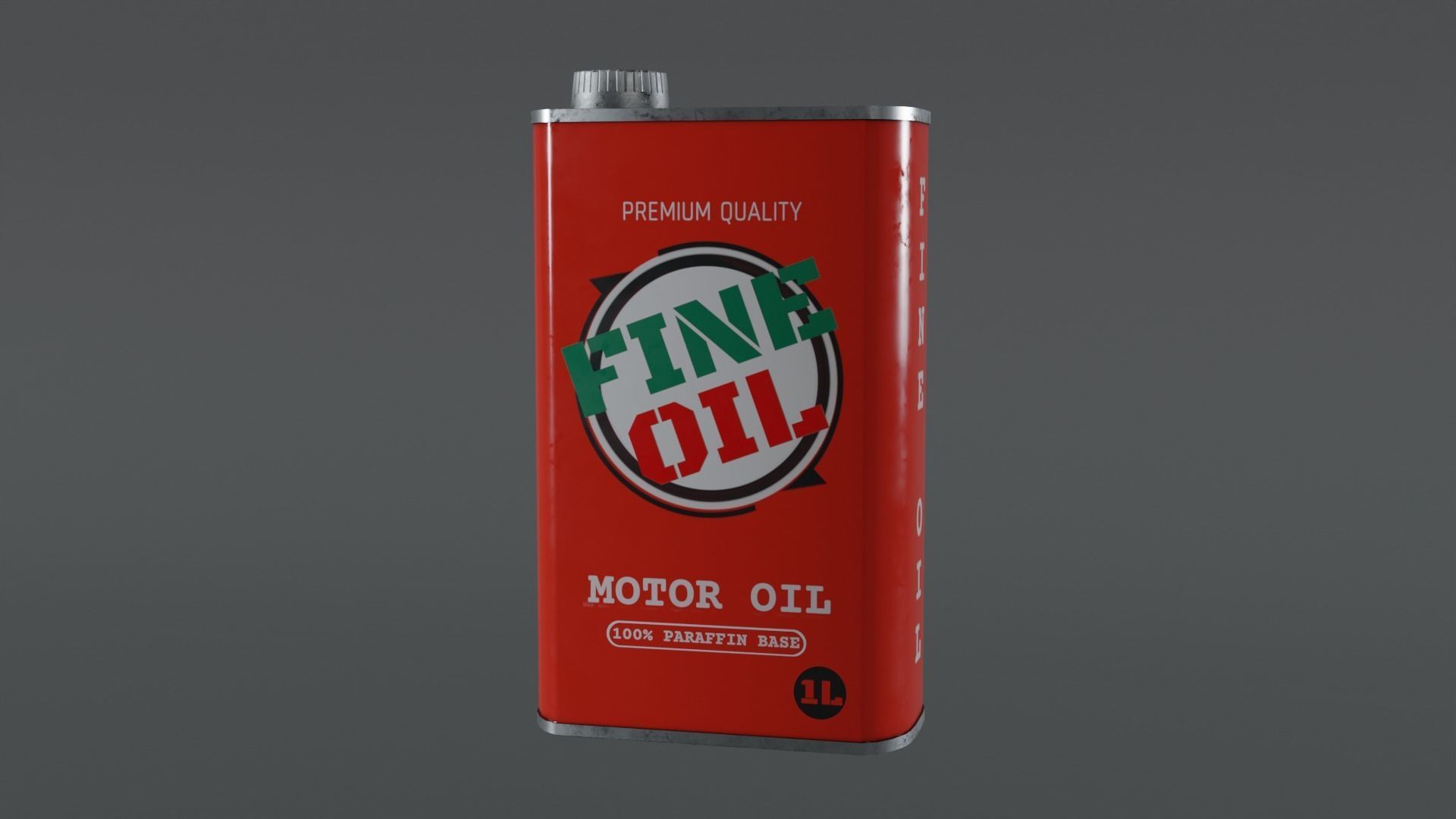 Motor Oil Can - 3 Variants New-Old-Aged and Rusted  Low-poly 3D model_10