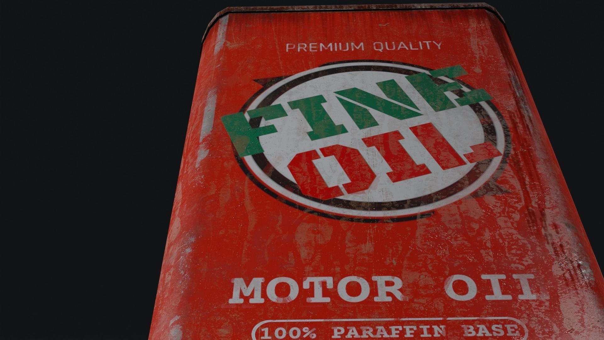 Motor Oil Can - 3 Variants New-Old-Aged and Rusted  Low-poly 3D model_31
