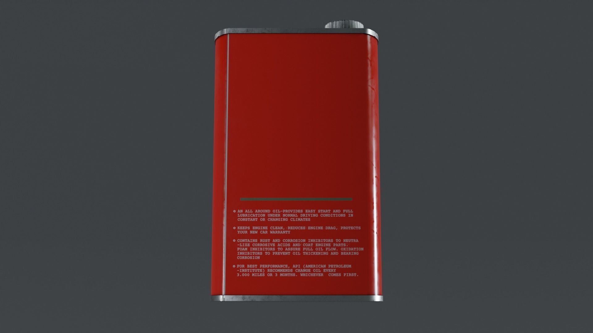 Motor Oil Can - 3 Variants New-Old-Aged and Rusted  Low-poly 3D model_15