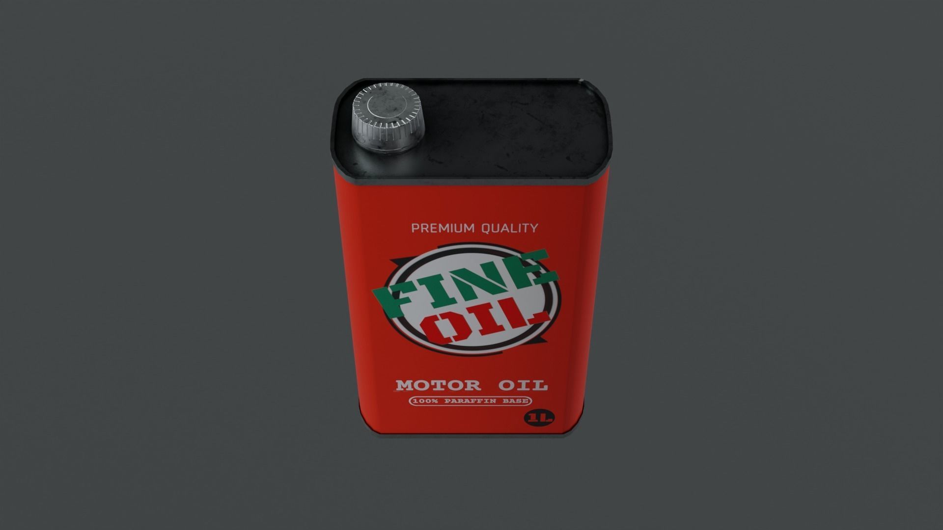 Motor Oil Can - 3 Variants New-Old-Aged and Rusted  Low-poly 3D model_25