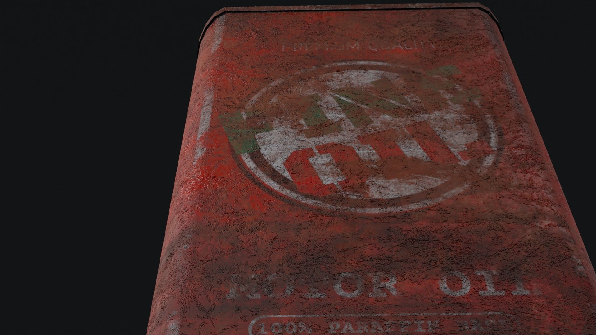 Motor Oil Can - 3 Variants New-Old-Aged and Rusted  Low-poly 3D model_32