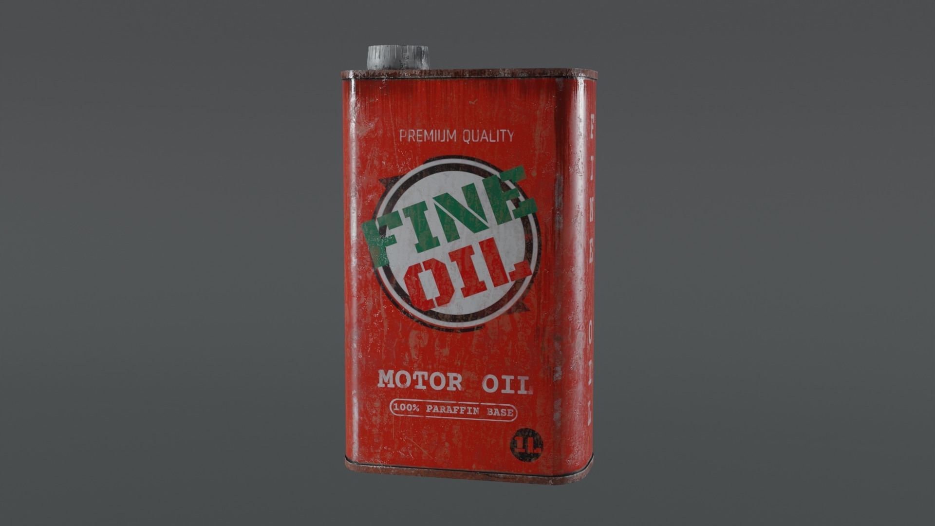 Motor Oil Can - 3 Variants New-Old-Aged and Rusted  Low-poly 3D model_11
