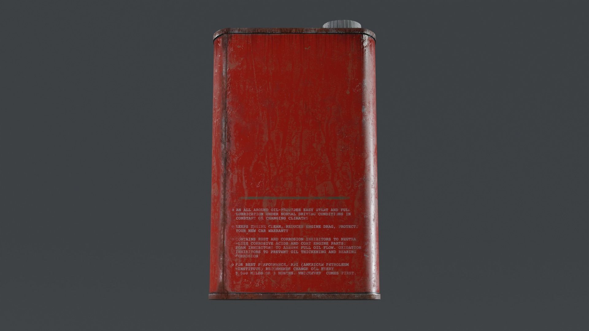 Motor Oil Can - 3 Variants New-Old-Aged and Rusted  Low-poly 3D model_16