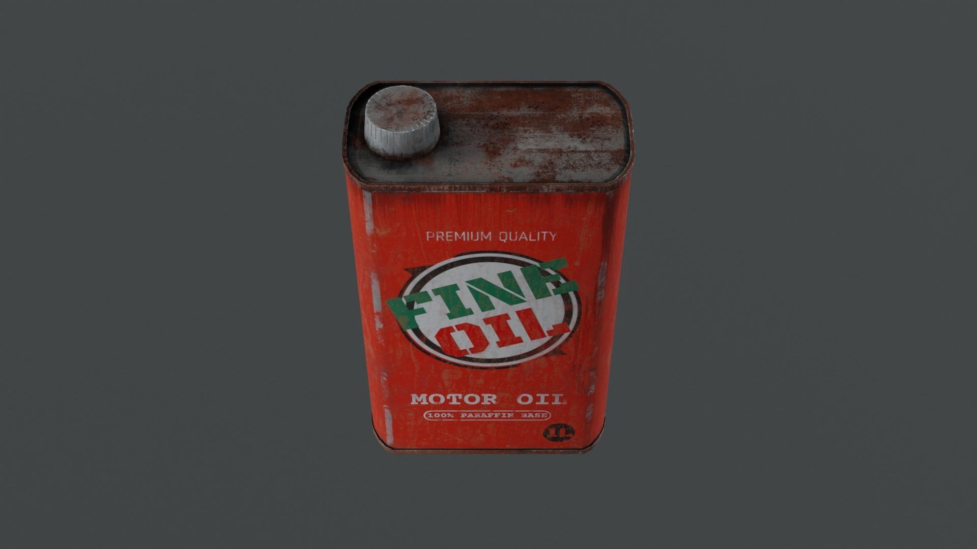 Motor Oil Can - 3 Variants New-Old-Aged and Rusted  Low-poly 3D model_26
