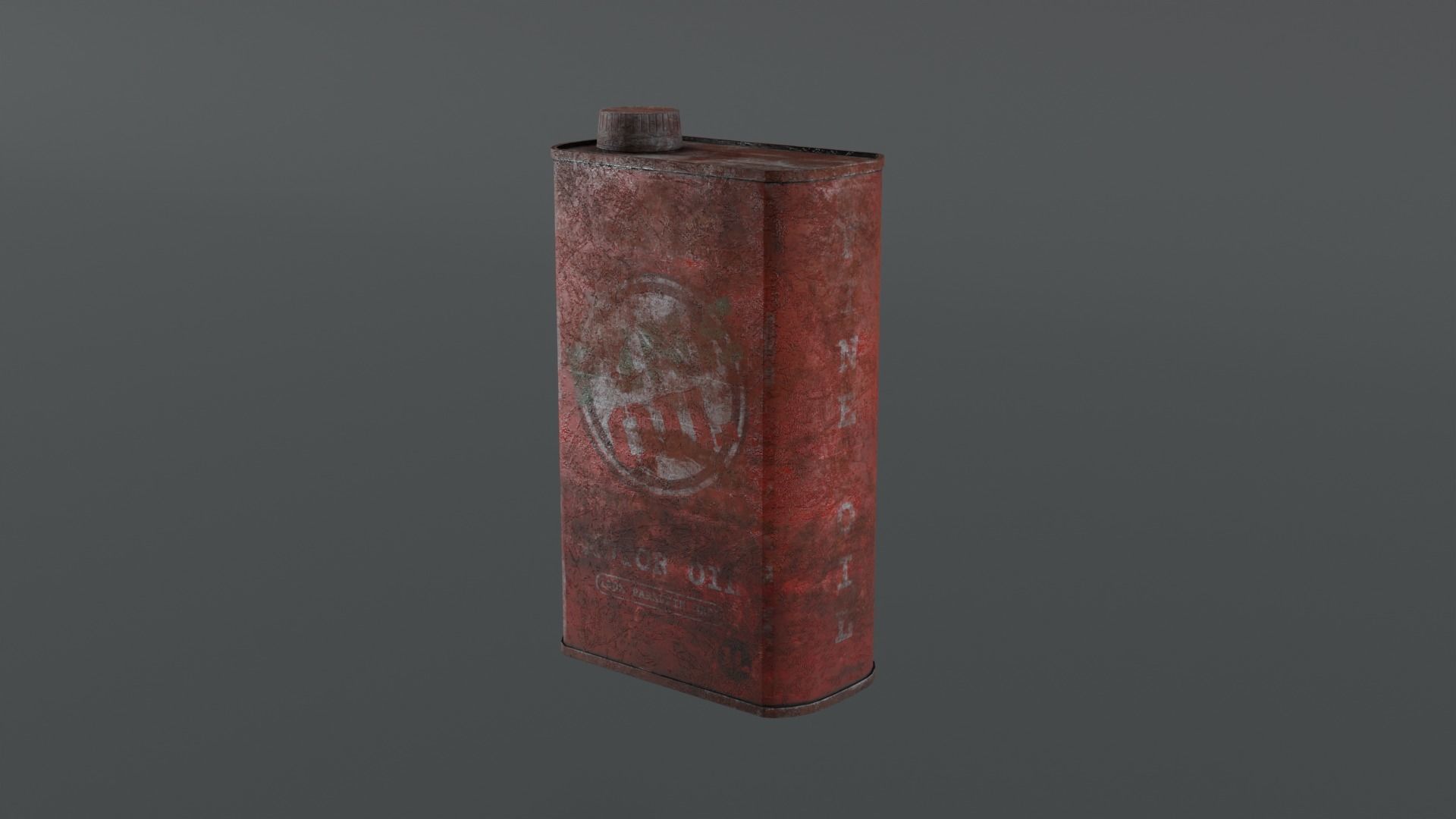 Motor Oil Can - 3 Variants New-Old-Aged and Rusted  Low-poly 3D model_22