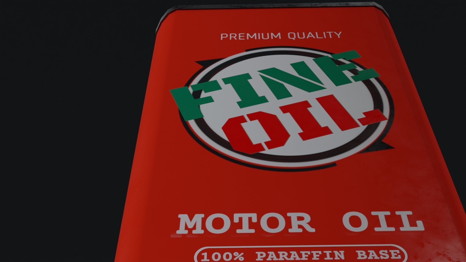 Motor Oil Can - 3 Variants New-Old-Aged and Rusted  Low-poly 3D model_30