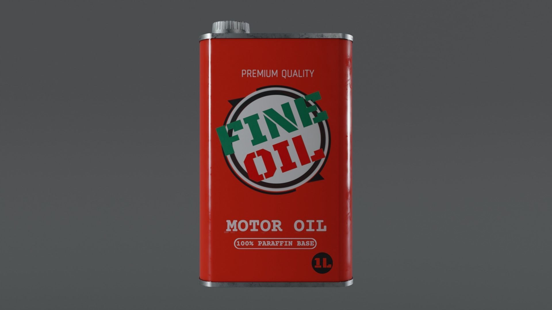Motor Oil Can - 3 Variants New-Old-Aged and Rusted  Low-poly 3D model_6