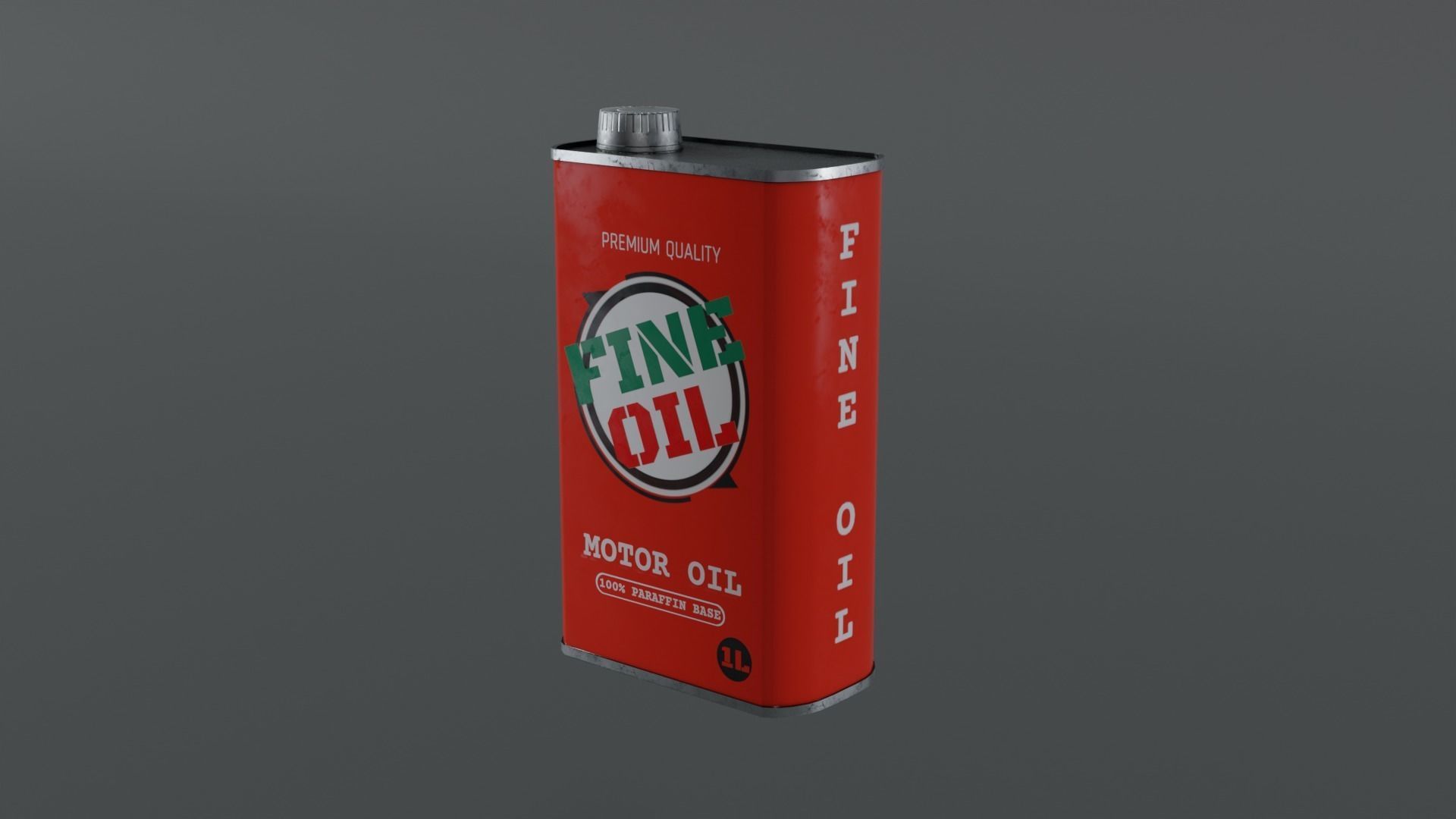 Motor Oil Can - 3 Variants New-Old-Aged and Rusted  Low-poly 3D model_20