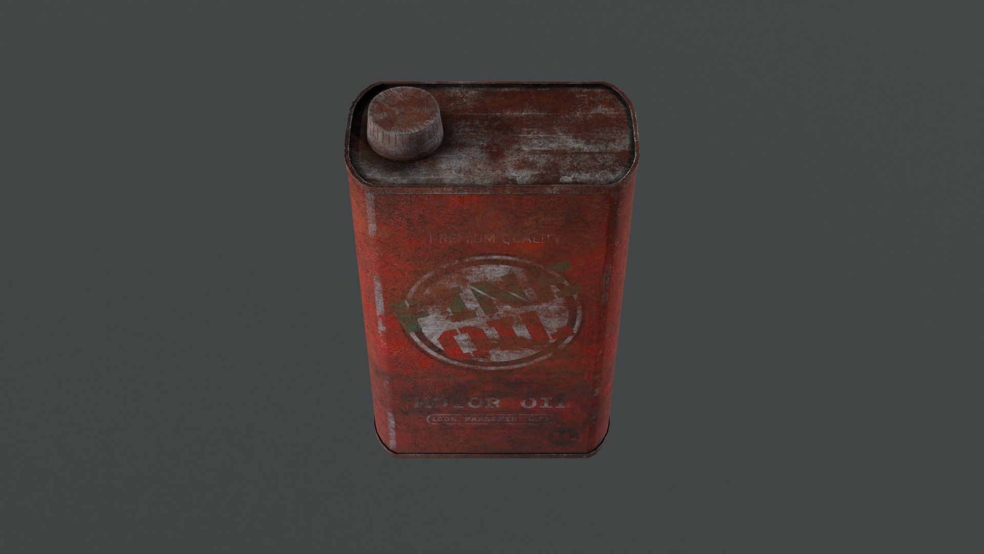 Motor Oil Can - 3 Variants New-Old-Aged and Rusted  Low-poly 3D model_27