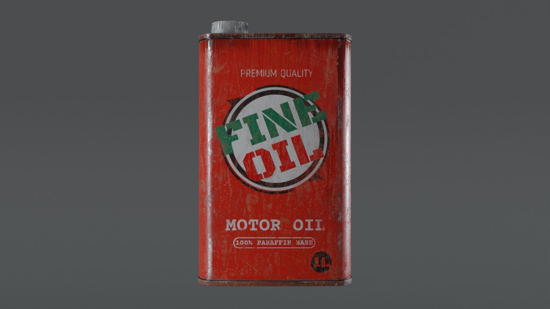 Motor Oil Can - 3 Variants New-Old-Aged and Rusted  Low-poly 3D model_5