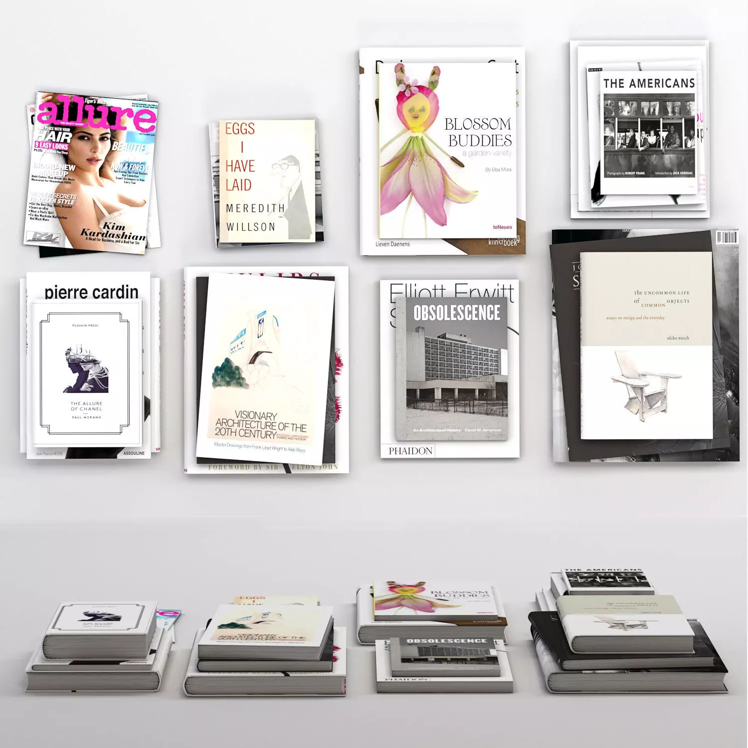 Book Stack Set 3D model_0