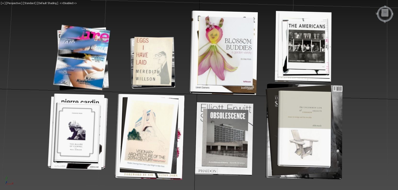 Book Stack Set 3D model_5